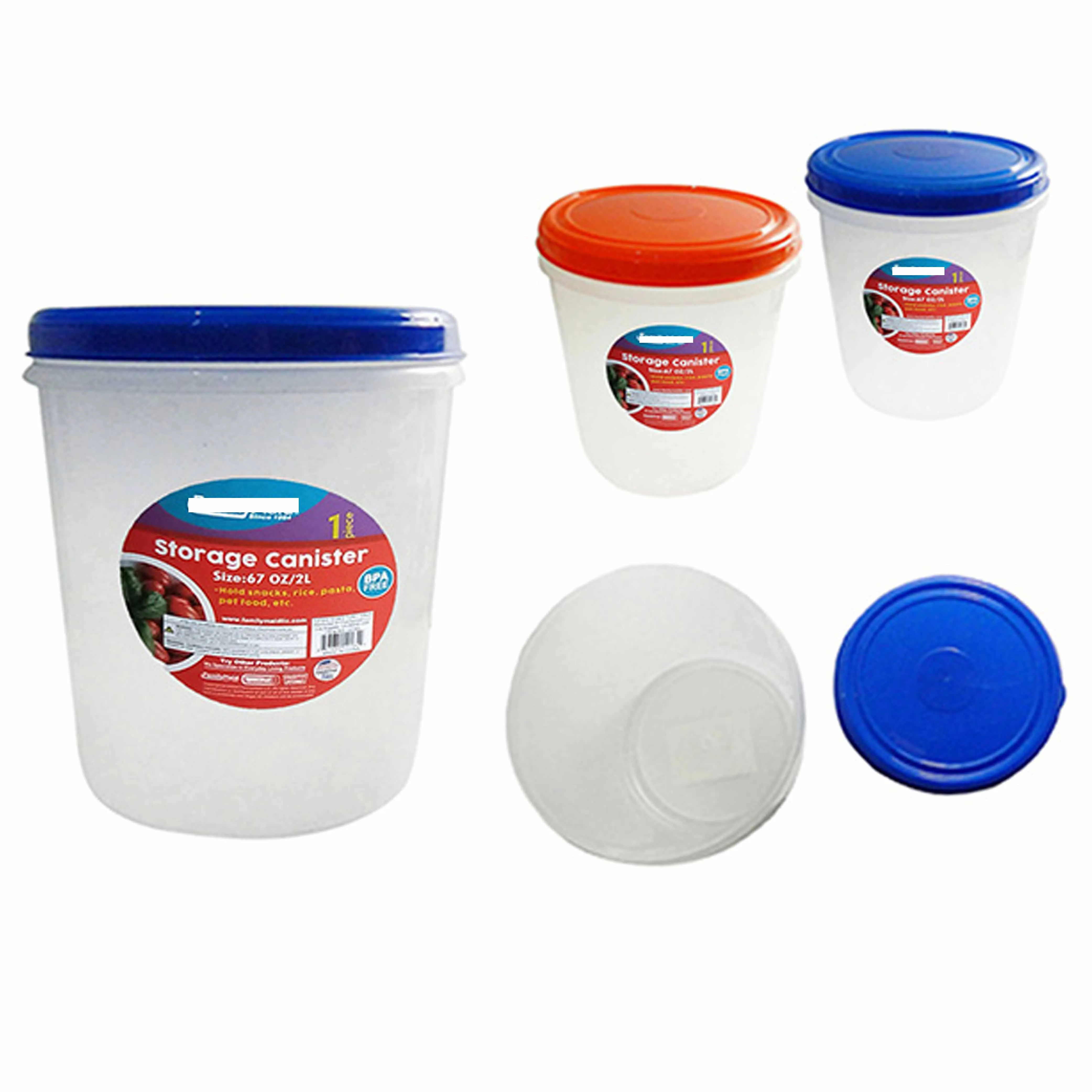 12 Lot Jumbo Food Storage Canister Round Container 4.7L Bucket BPA Free Plastic