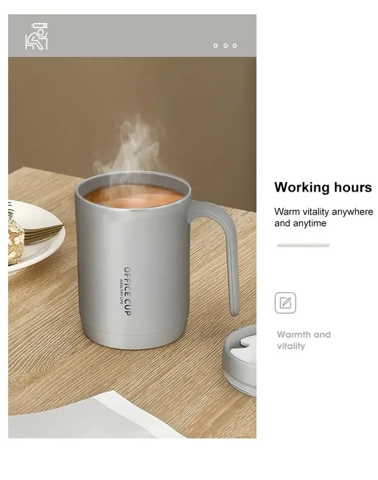 1pc Grey Creative Pp Liner Drinking Cup Portable Office Large Capacity Covered Milk Coffee Cup Gift for Kitchen Travel Domestic