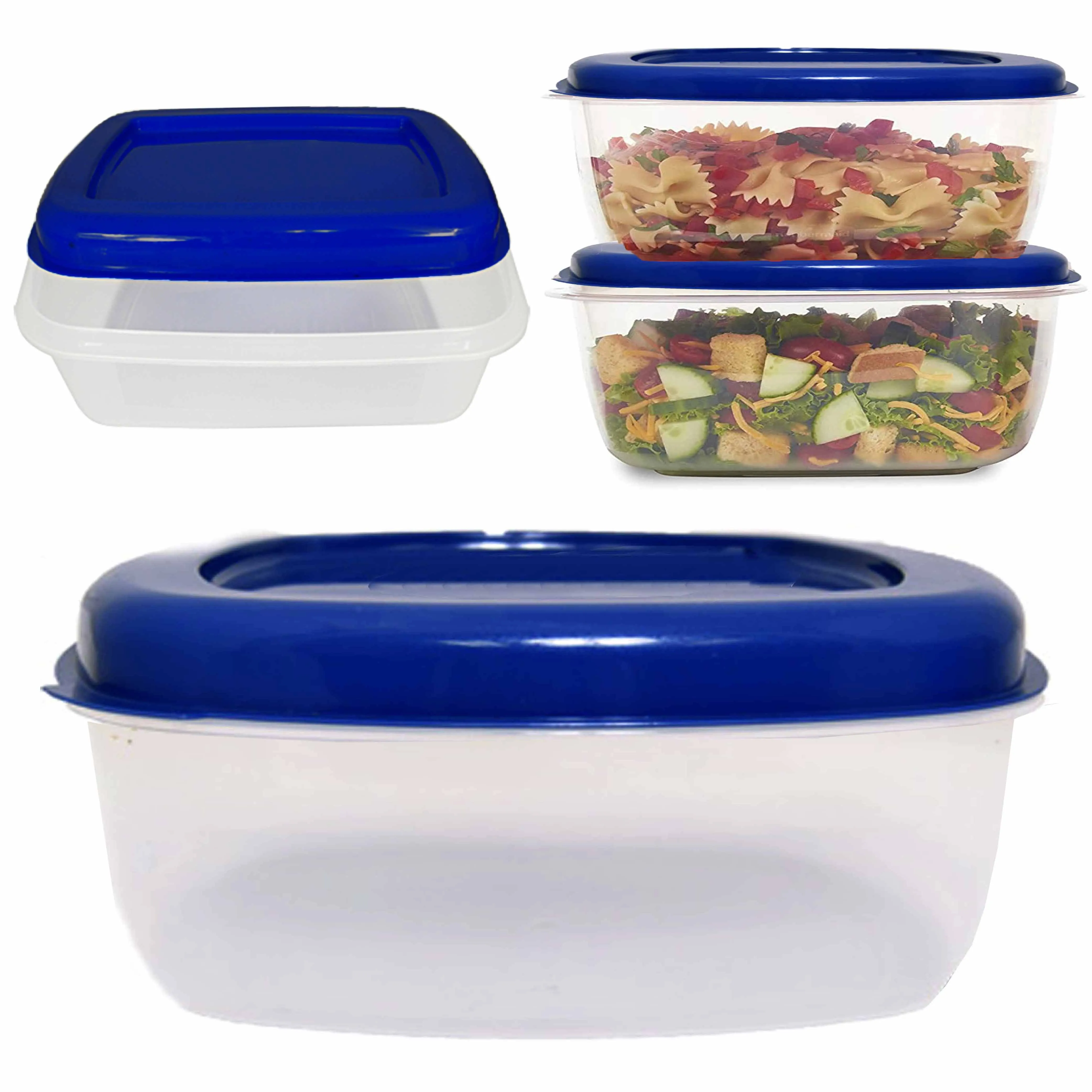 2 Extra Large Food Storage Container 5L Microwaveable Plastic Bowl Lunch W/ Lids