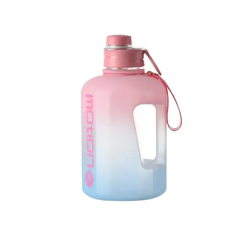 2.2l Gradient Plastic Water Bottle Portable Fitness Kettle for Outdoor Activities Large Capacity Sports Water Cup for Students Big Ton Barrel