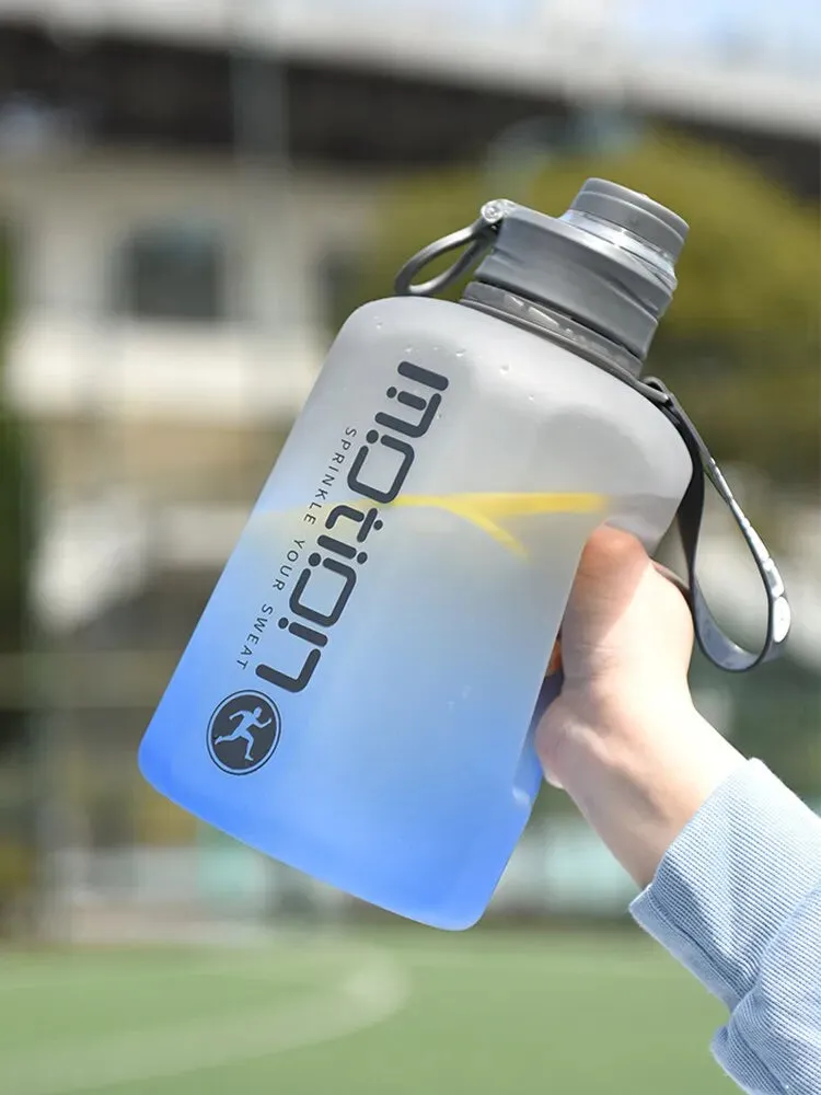 2.2l Gradient Plastic Water Bottle Portable Fitness Kettle for Outdoor Activities Large Capacity Sports Water Cup for Students Big Ton Barrel