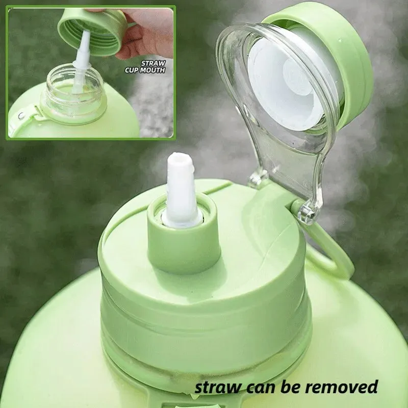 2.2l Gradient Plastic Water Bottle Portable Fitness Kettle for Outdoor Activities Large Capacity Sports Water Cup for Students Big Ton Barrel