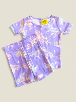 CHILDRENS PLACE UNICORN GLOW IN THE DARK PYJAMA SET 9-12M PRE-LOVED (WITH TAGS)