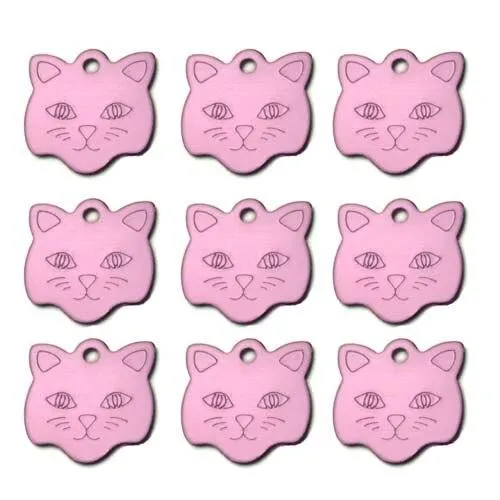Customized Cat Style Aluminum ID Tags Set