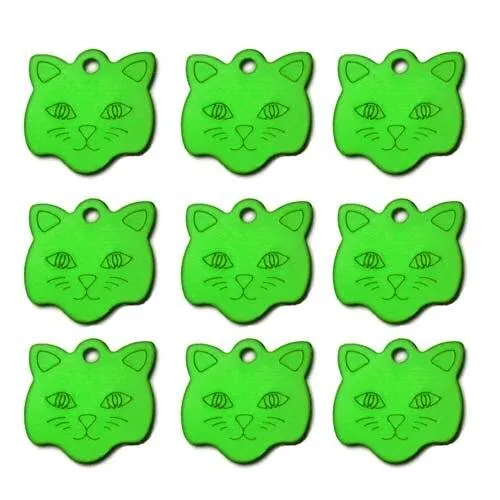 Customized Cat Style Aluminum ID Tags Set