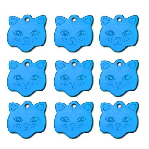 Customized Cat Style Aluminum ID Tags Set