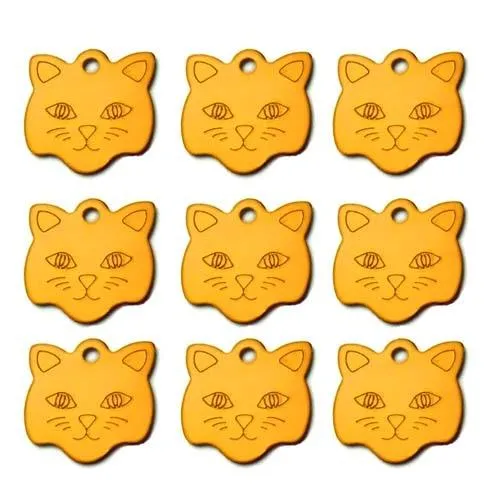 Customized Cat Style Aluminum ID Tags Set