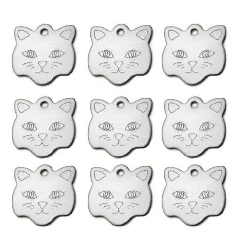 Customized Cat Style Aluminum ID Tags Set