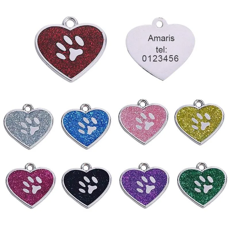 Customized Glittering Cat ID Tag