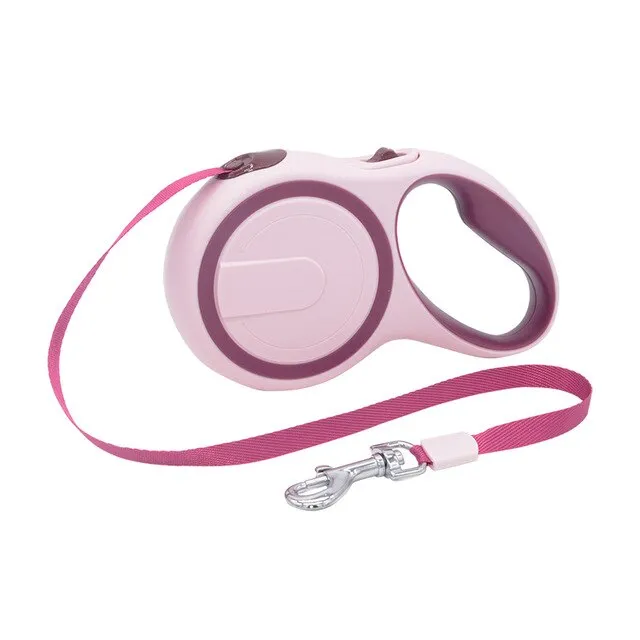 Double Nylon Dog Retracatable Leash Lead