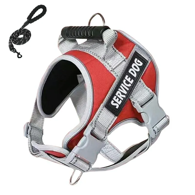 Explosion Proof Large Dog Harness With Leash Black 1.5M