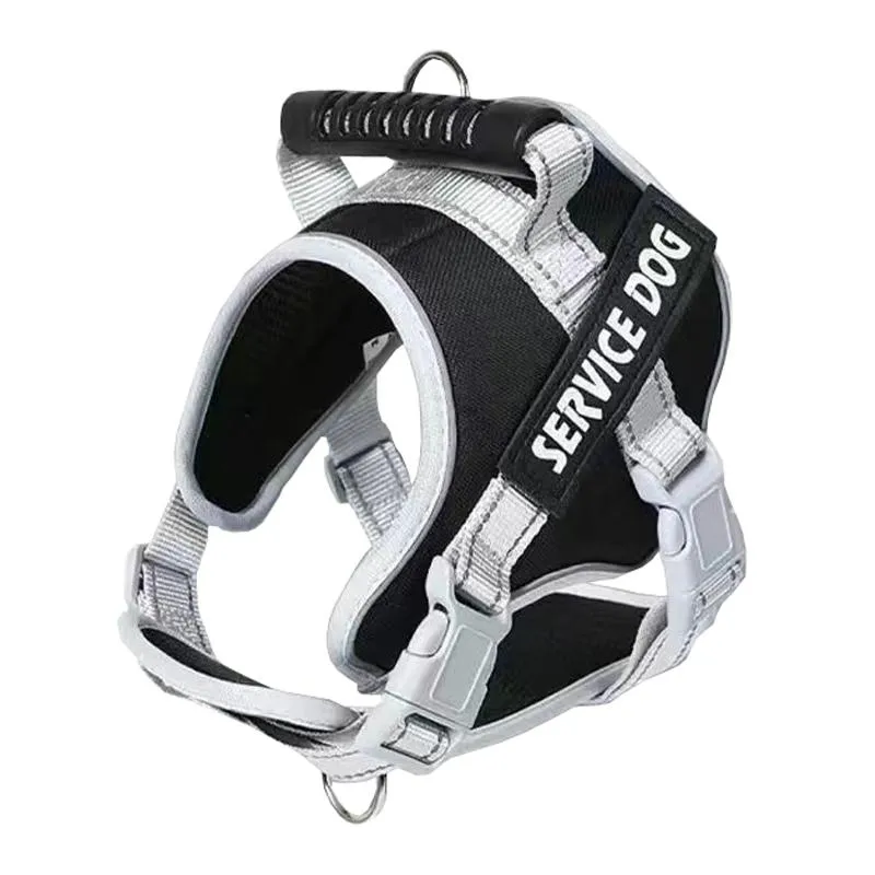 Explosion Proof Large Dog Harness With Leash Black 1.5M