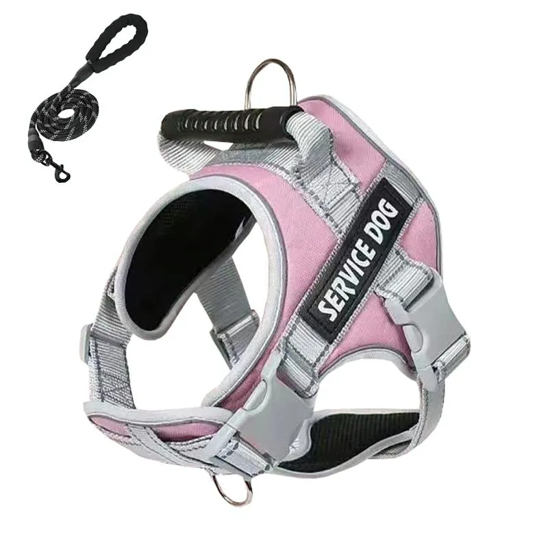 Explosion Proof Large Dog Harness With Leash Black 1.5M