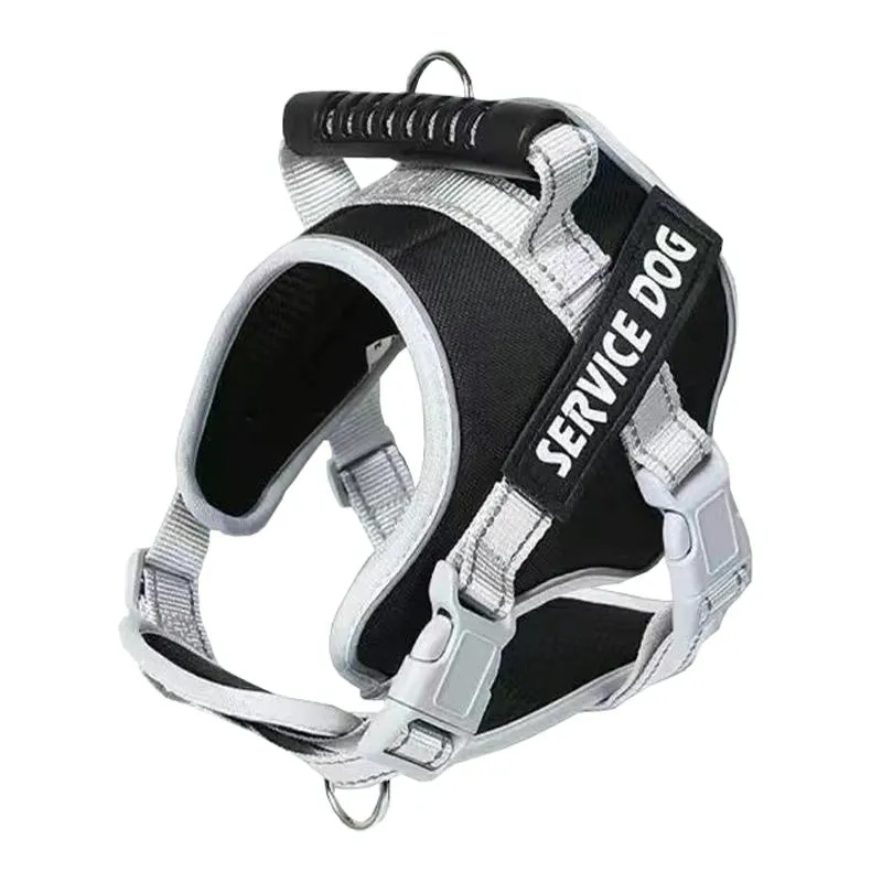 Explosion Proof Large Dog Harness With Leash Black 1.5M