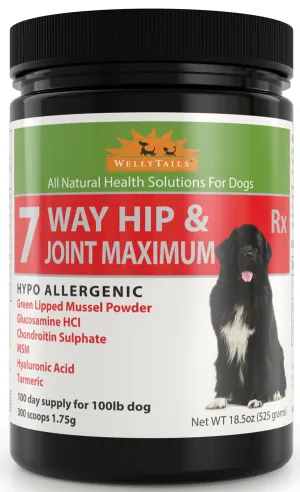 Hypoallergenic 7 Way Hip & Joint Maximum   Dog Joint Supplement  Made in CANADA
