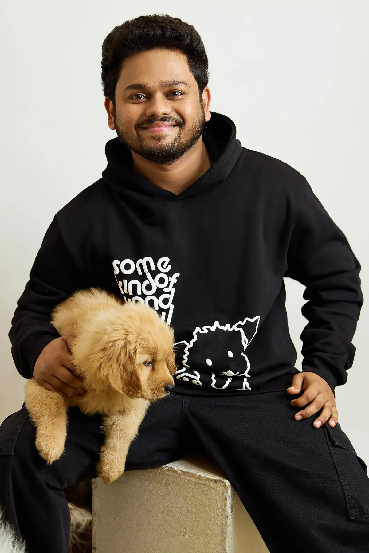 Men's Black Dog Loves Me Hoodie