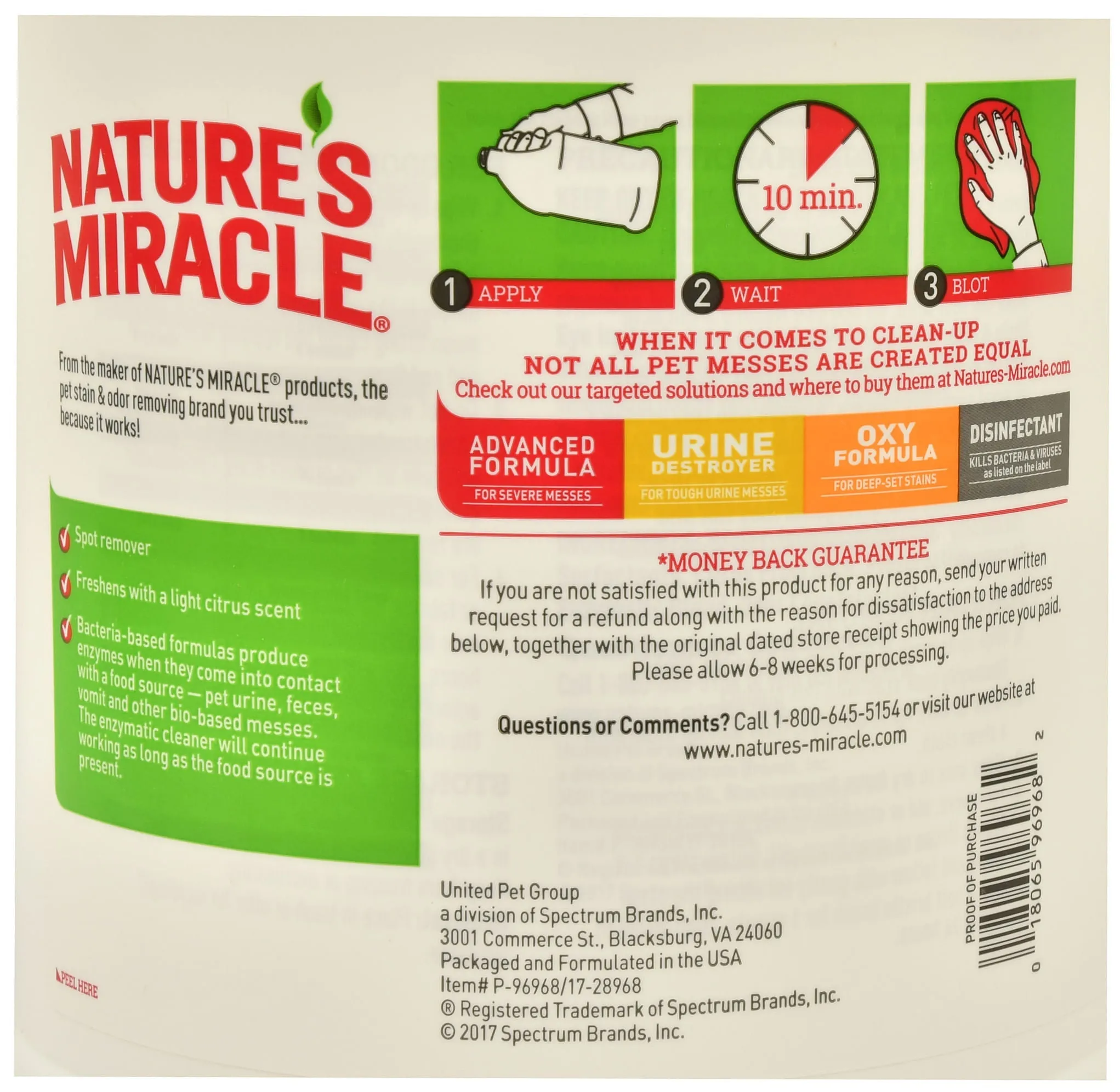 Nature's Miracle Enzymatic Stain & Odor Remover, Gallon