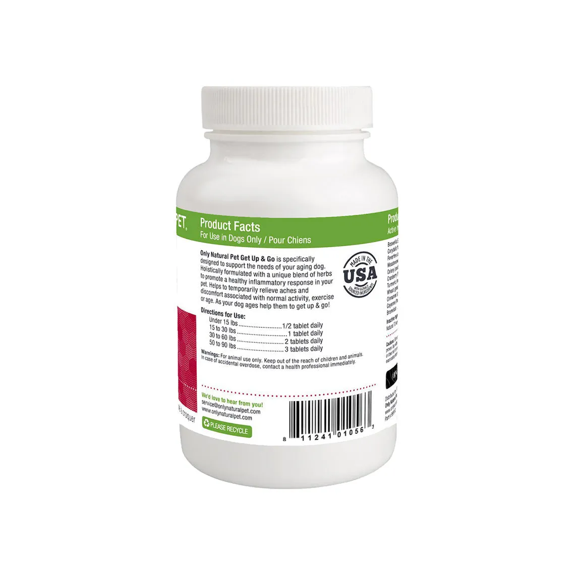 Only Natural Pet Get Up & Go Joint Support Supplement Chewable  Tablets for Dogs