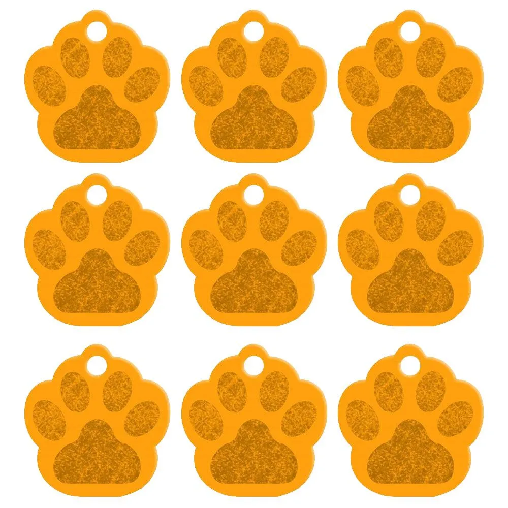 Paw Shaped Metal Dog ID Tags 20 pcs Set