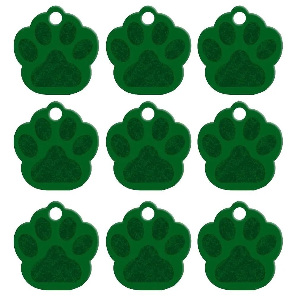 Paw Shaped Metal Dog ID Tags 20 pcs Set