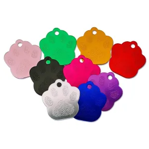 Paw Shaped Metal Dog ID Tags 20 pcs Set