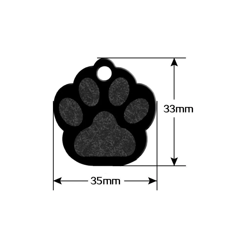 Paw Shaped Metal Dog ID Tags 20 pcs Set