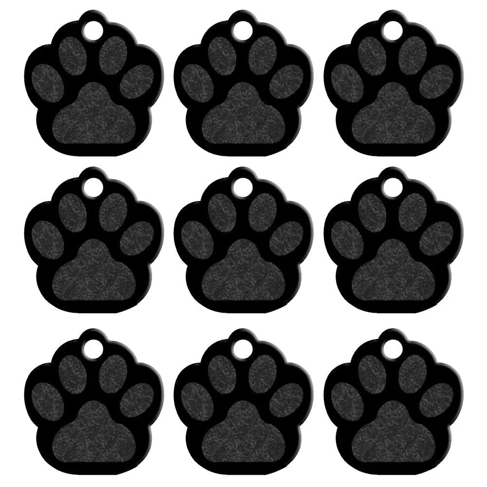 Paw Shaped Metal Dog ID Tags 20 pcs Set