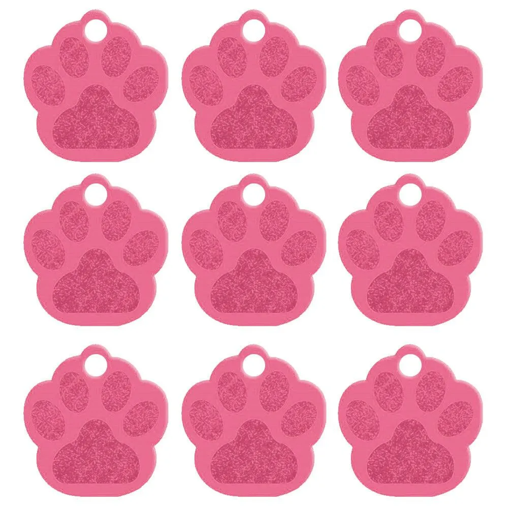 Paw Shaped Metal Dog ID Tags 20 pcs Set