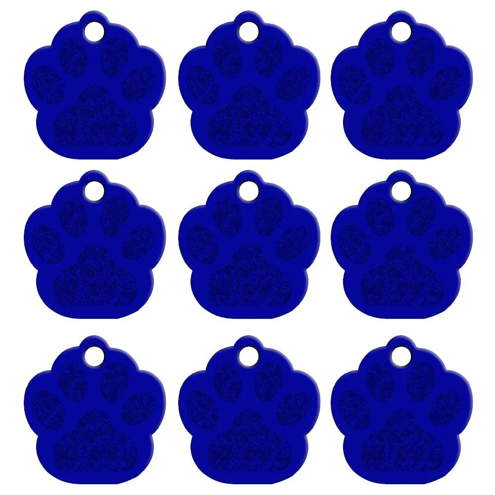 Paw Shaped Metal Dog ID Tags 20 pcs Set