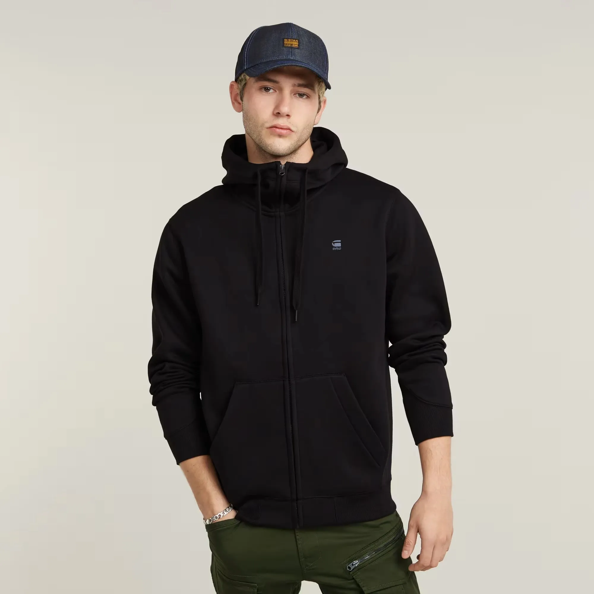 Premium Core Zip Thru Hoodie (Black) - D16122-C235-6484