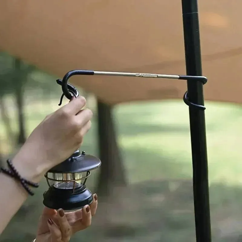 Shinetrip Outdoor Small Light Stand Holder Stainless Steel Portable Tent Pole Lamp Hanger Fishing Lantern Hanger Camping Tool