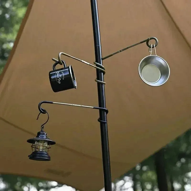 Shinetrip Outdoor Small Light Stand Holder Stainless Steel Portable Tent Pole Lamp Hanger Fishing Lantern Hanger Camping Tool