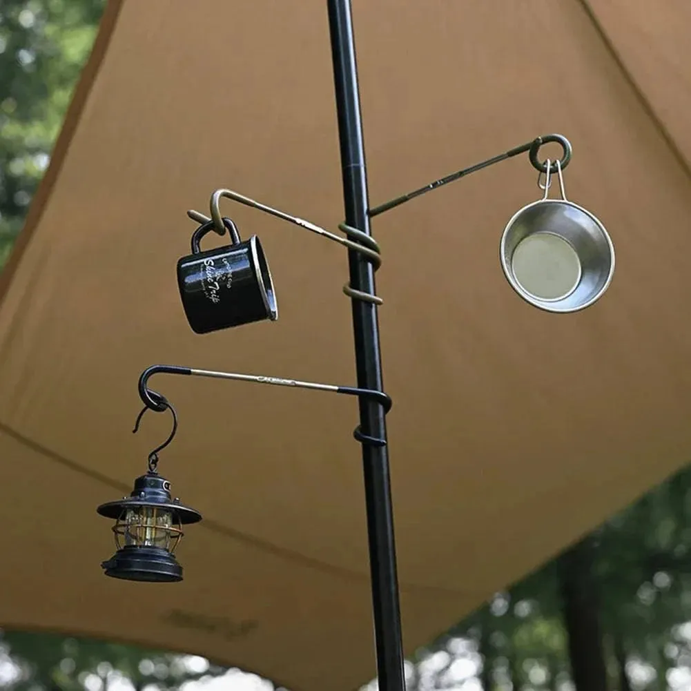 Shinetrip Outdoor Small Light Stand Holder Stainless Steel Portable Tent Pole Lamp Hanger Fishing Lantern Hanger Camping Tool