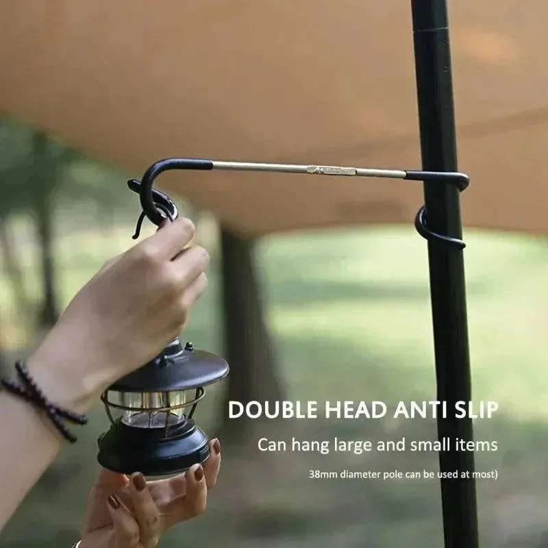 Shinetrip Outdoor Small Light Stand Holder Stainless Steel Portable Tent Pole Lamp Hanger Fishing Lantern Hanger Camping Tool