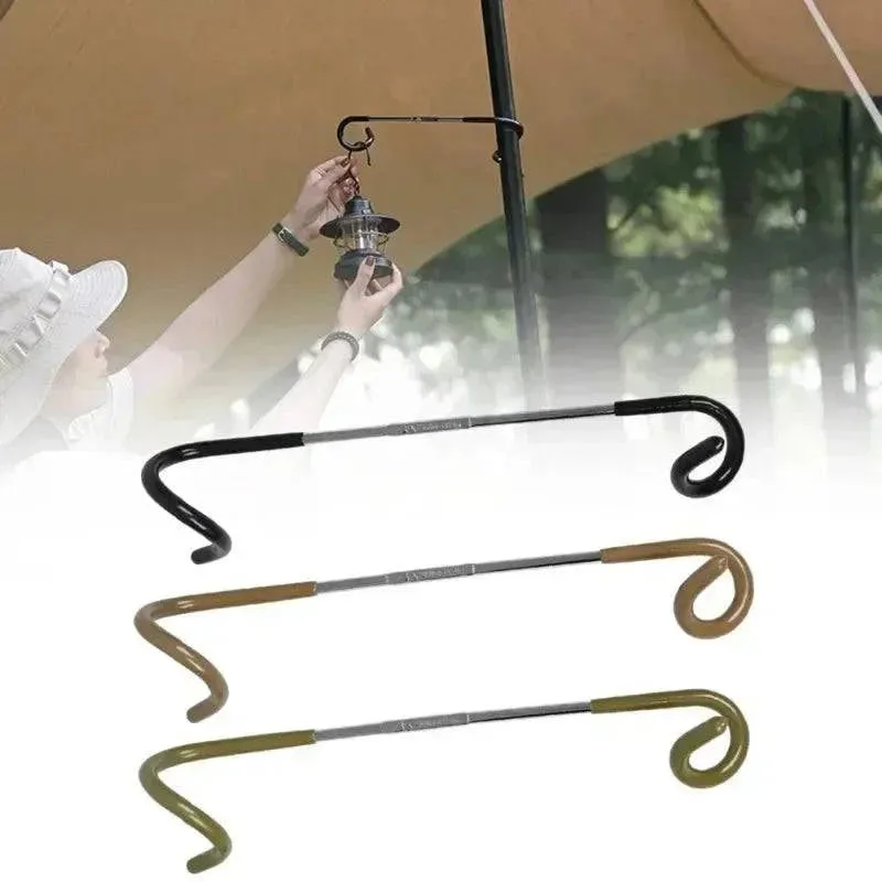 Shinetrip Outdoor Small Light Stand Holder Stainless Steel Portable Tent Pole Lamp Hanger Fishing Lantern Hanger Camping Tool