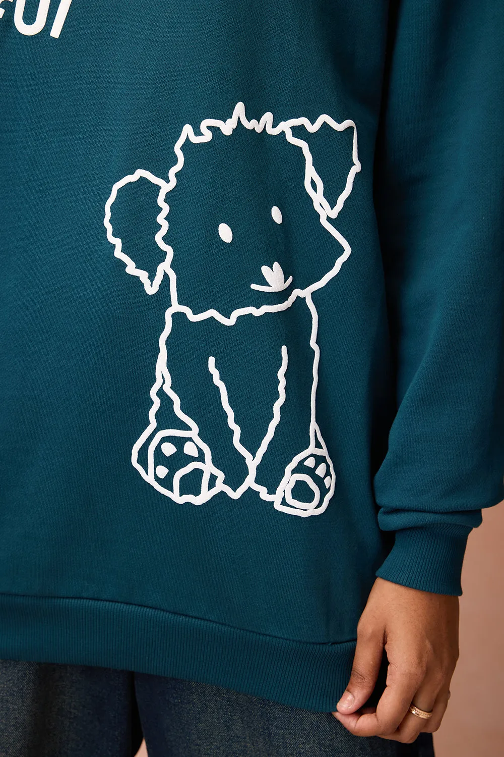 Women's Green Dog Loves Me Hoodie
