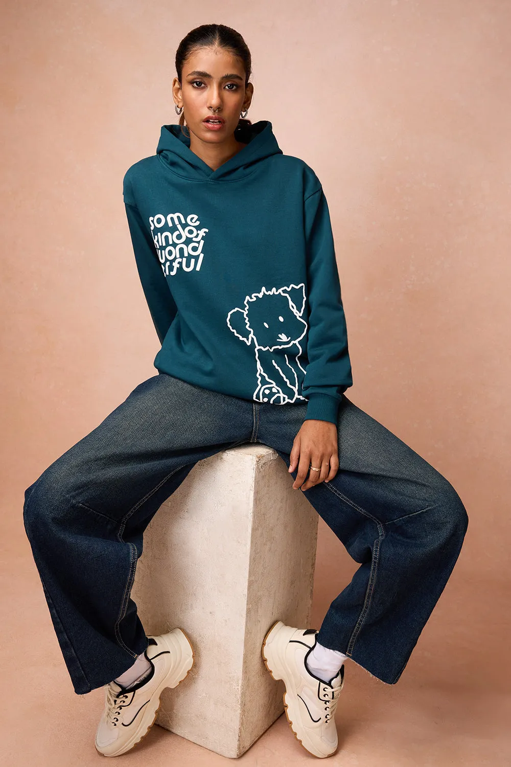 Women's Green Dog Loves Me Hoodie