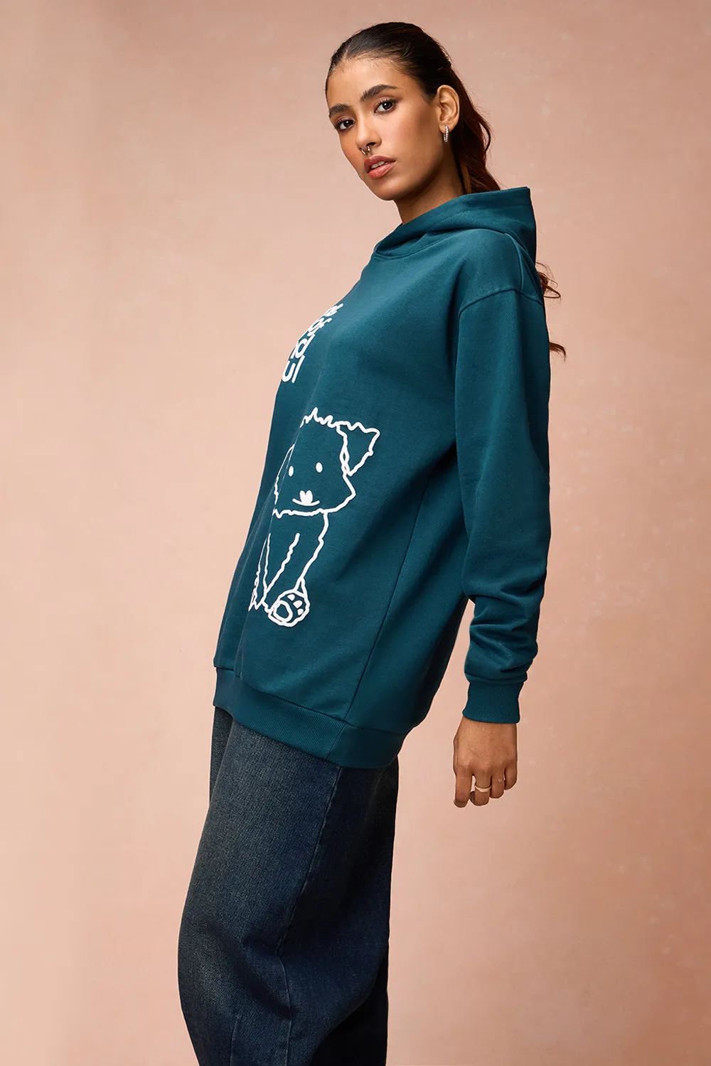 Women's Green Dog Loves Me Hoodie